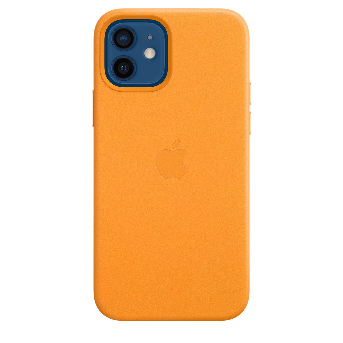 iPhone 12 64GB Blau mit Apple iPhone 12 | 12 Pro Leder Case  mit MagSafe - California Poppy