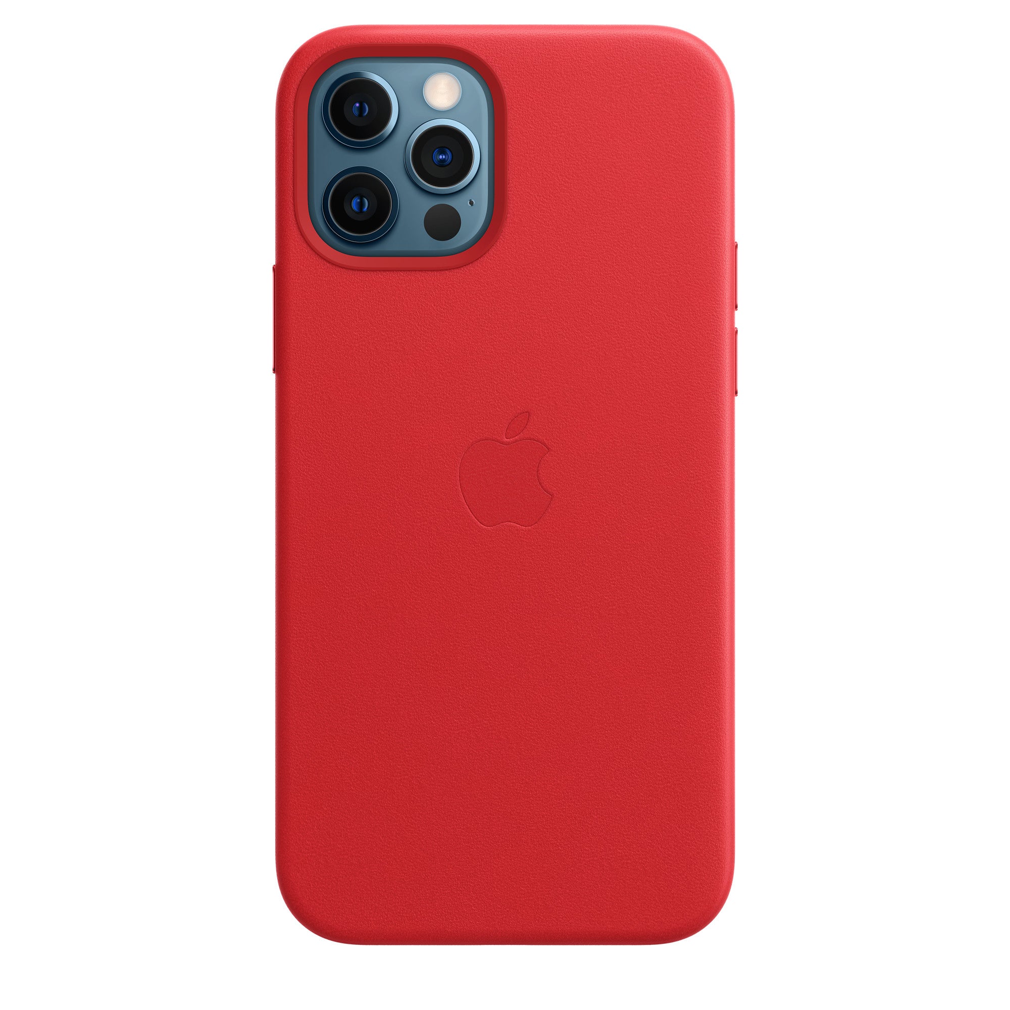 iPhone 12 Pro 256GB Pazifikblau mit Apple iPhone 12 | 12 Pro Leder Case mit MagSafe - Rot