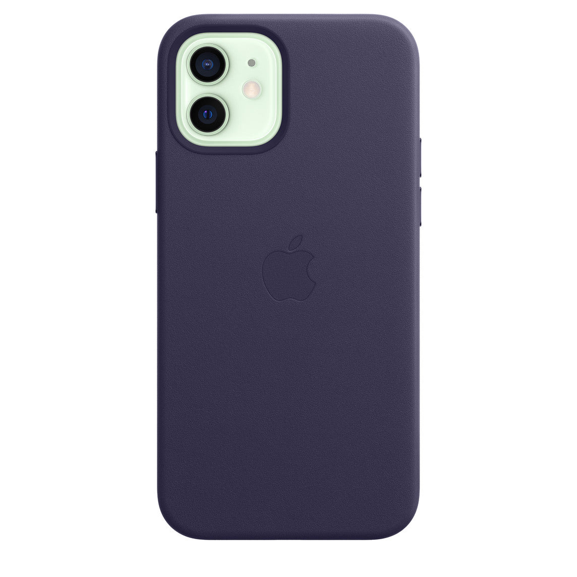 iPhone 12 128GB Grün mit Apple iPhone 12 | 12 Pro Leder Case  mit Apple MagSafe - Dunkelviolett