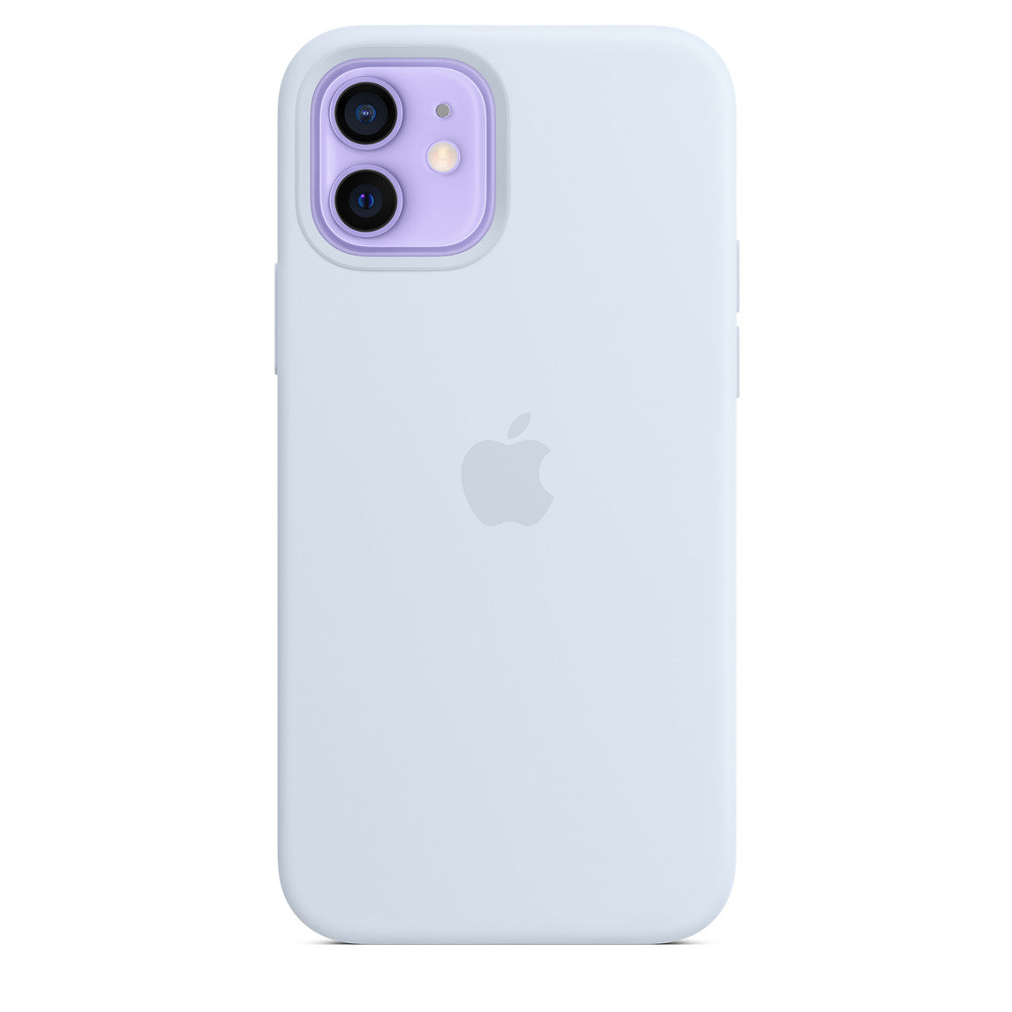 iPhone 12 64GB Violett mit Apple iPhone 12 | 12 Pro Silikon Case  mit Magsafe - Wolkenblau