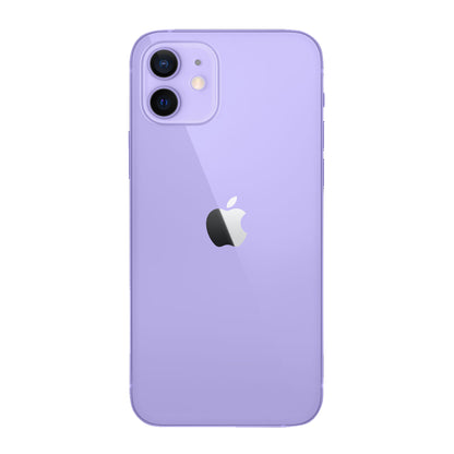 iPhone 12 64GB Violett mit Apple iPhone 12 | 12 Pro Lederhülle  mit MagSafe - Sattelbraun