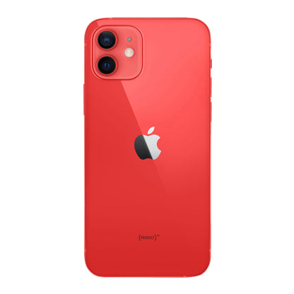 iPhone 12 64GB Rot mit Apple iPhone 12 | 12 Pro Leder Case  mit Apple MagSafe - Dunkelviolett