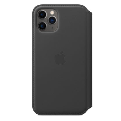 Apple iPhone 11 Pro Max Leder Folio - Schwarz