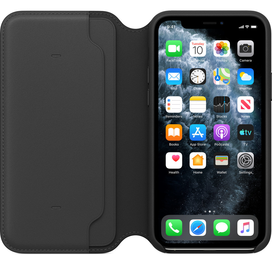 Apple iPhone 11 Pro Leder Folio - Schwarz