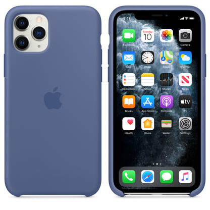 Apple iPhone 11 Pro Silikonhülle – Leinenblau – Original Neu