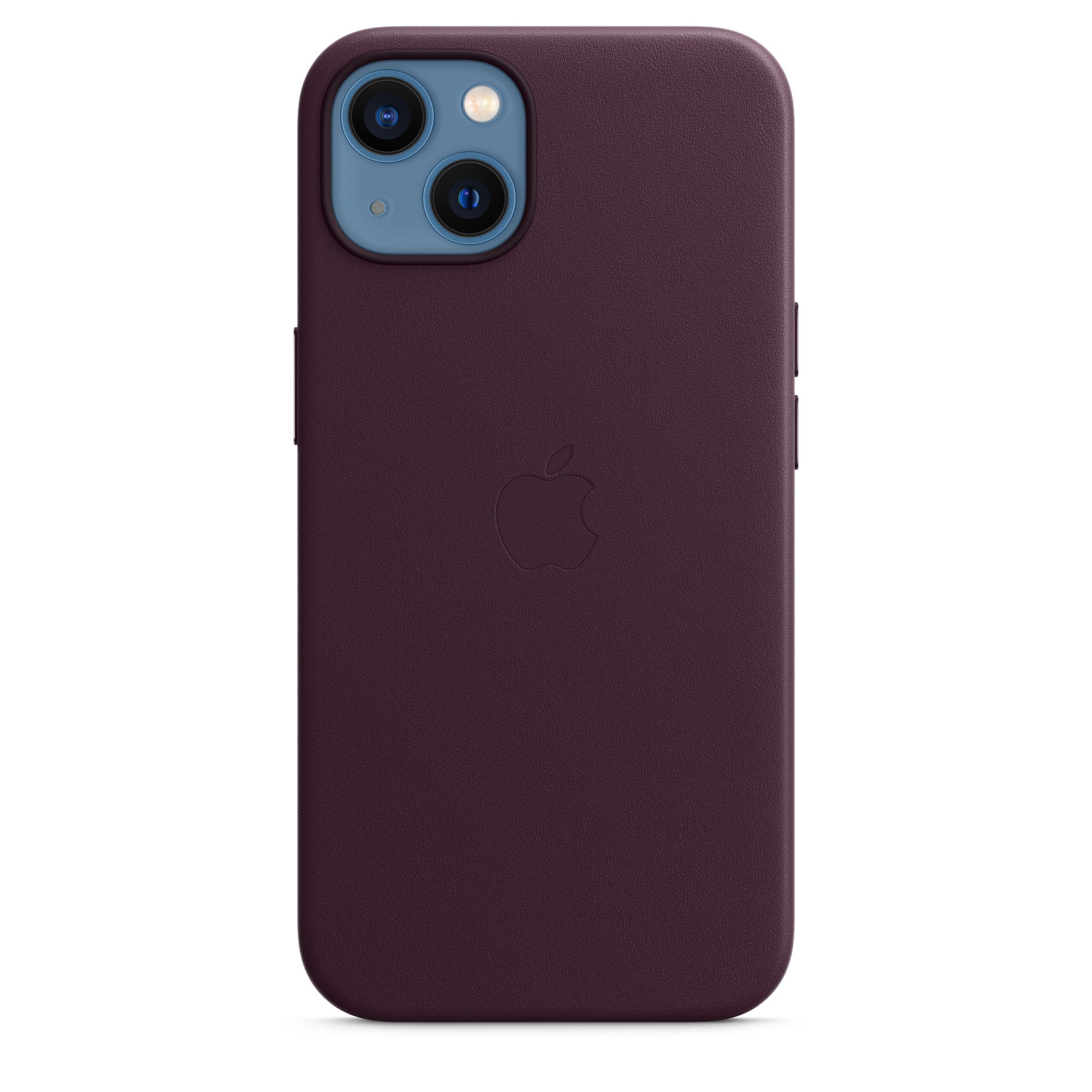 iPhone 13 128GB Blau mit Apple iPhone 13 Leder Case mit MagSafe - Dunkelkirsch