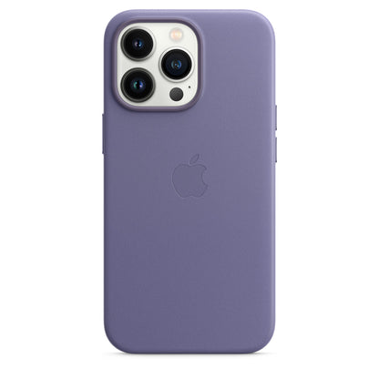 iPhone 13 Pro 256GB Silber mit Apple iPhone 13 Pro Leder Case mit MagSafe - Wisteria