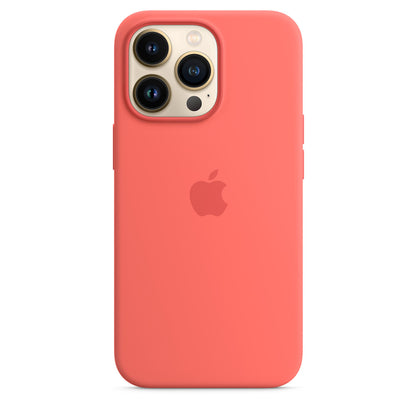 iPhone 13 Pro 256GB Gold mit Apple iPhone 13 Pro Silikon Case mit MagSafe - Pink Pomelo